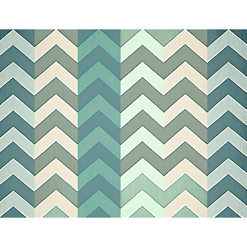Checkered Comforter, Queen Comforter, Blue/Green Chevron