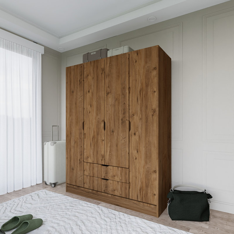 Berend 4 Door Manufactured Wood Wardrobe