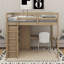 Lit mezzanine double avec bureau, tablettes et tiroirs-1746289350