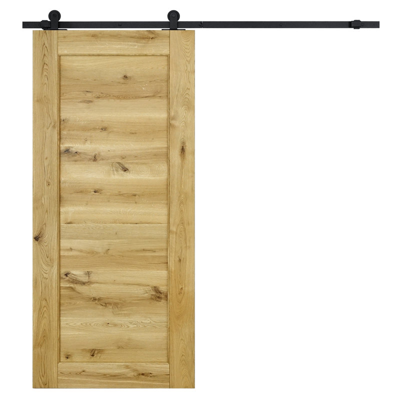 Morosco Oak Wood Sliding Barn Door Rustic, Natural Oil, 100 cm x 210 cm