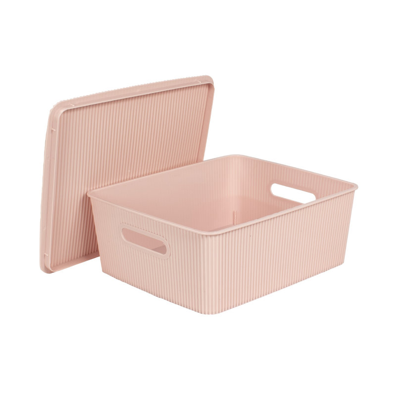 GLAD Storage Bin with Lid, Pack of 4, 12.4 qt, Pink