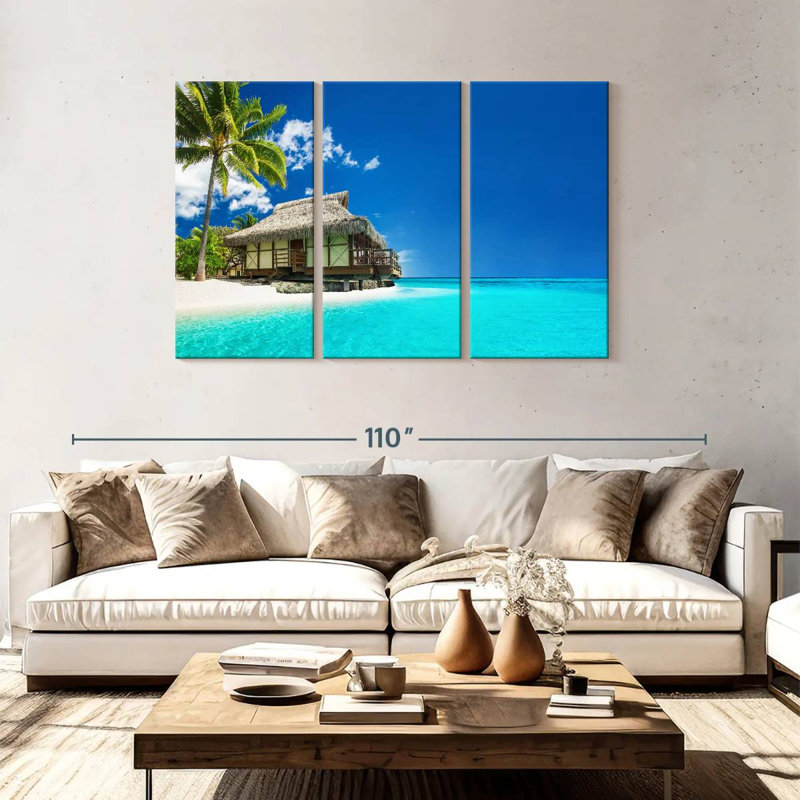 Plage tropicale Gillard Tahiti, H 48 po x l 74 po