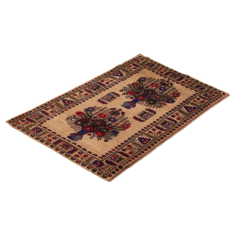 Tapis brun clair Rizbaft 2 pi 11 po x 4 pi 6 po