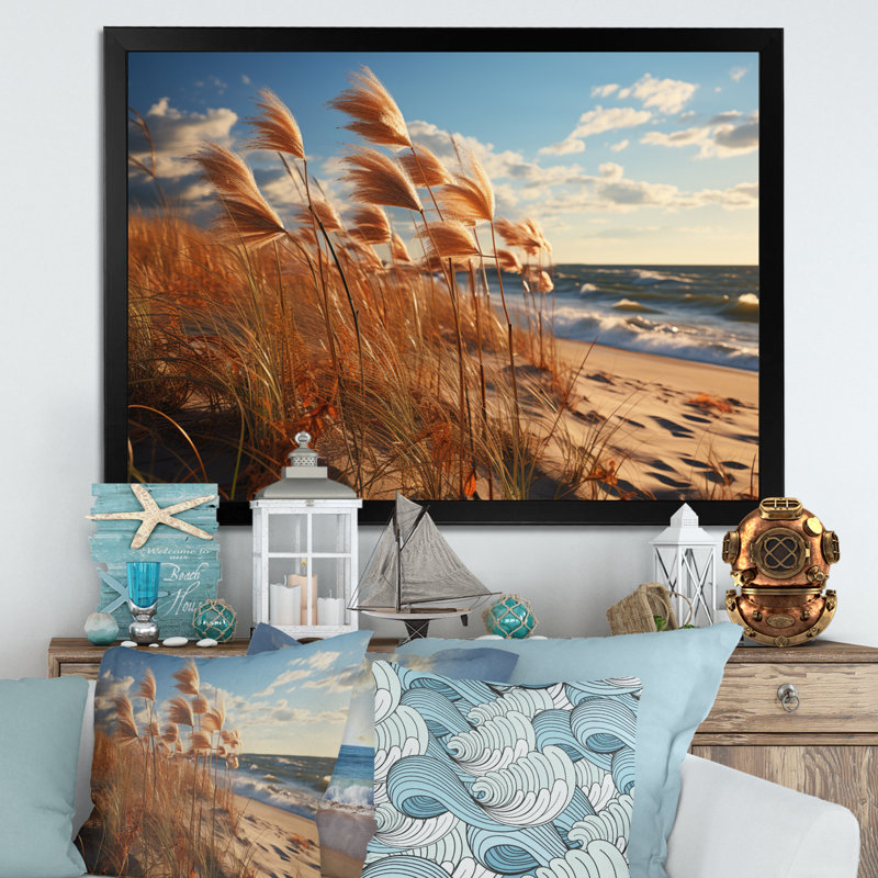 Plage sablée ensoleillée III - impression, H 30 po x l 40 po x P 1,5 po, Cadre simple noir