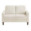 Velours côtelé beige contemporain en bois massif et pieds exposés en mousse haute densité pour petit salon décoré de sièges confortables recouverts de brun