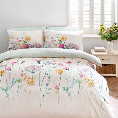 Meadowsweet Floral Reversible Duvet Cover Set