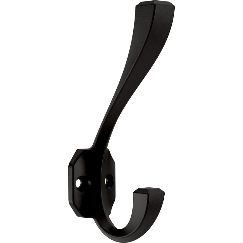 Napier Zinc Die Cast Wall Hook, Black