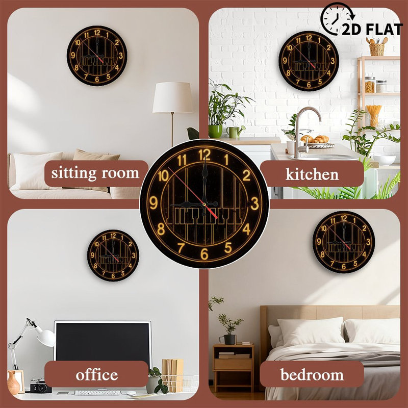 Horloge avec touches de piano