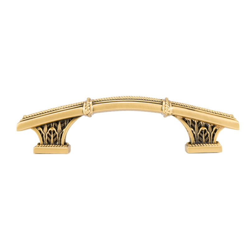 CARLISLE CURVED 5" C TO C PULL; MUSEUM GOLD FINISH