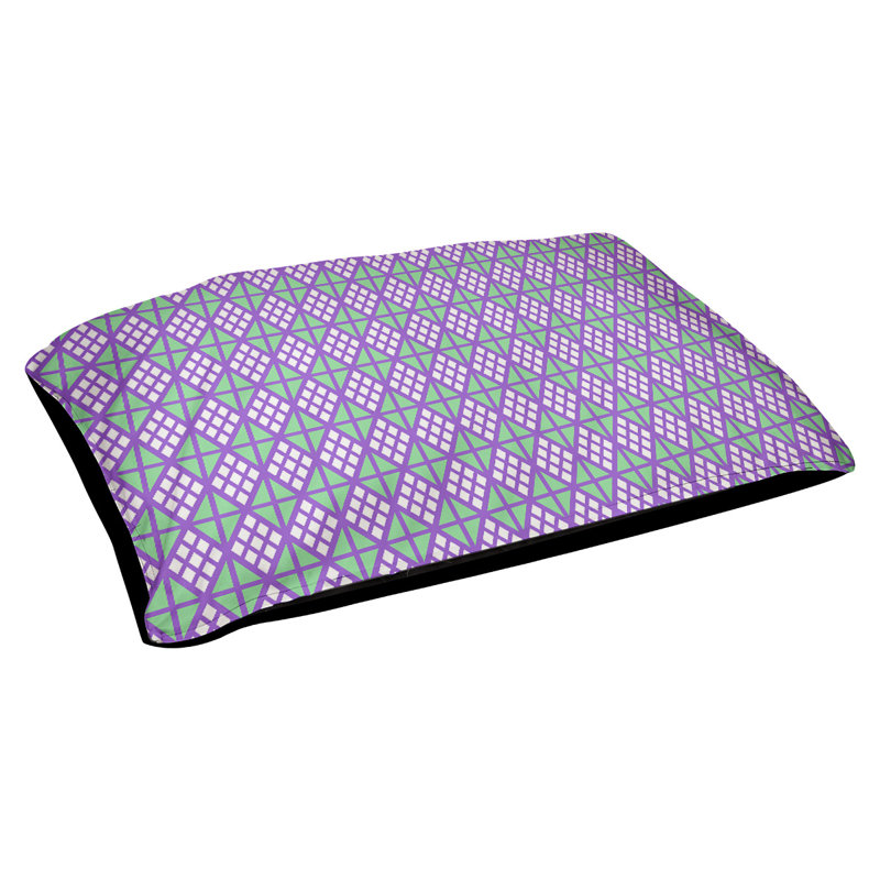 Coussin diamants Byrge, Grand (l 42,5 po x P 32,5 po x H 14 po), Pourpre / Vert clair