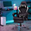 Metro Lane Adjustable Backrest-Height and Adjustable Height PC & Racing Game Chair in Black