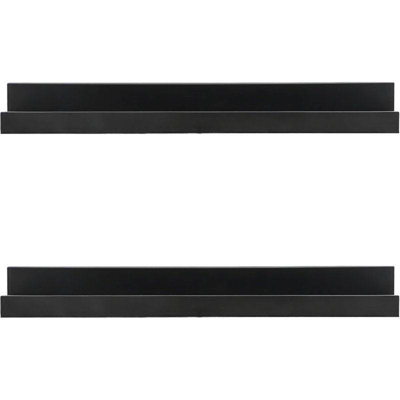 Charneshia 2 Piece Floating Shelf, 10 H x 45 W x 5 D cm, Black