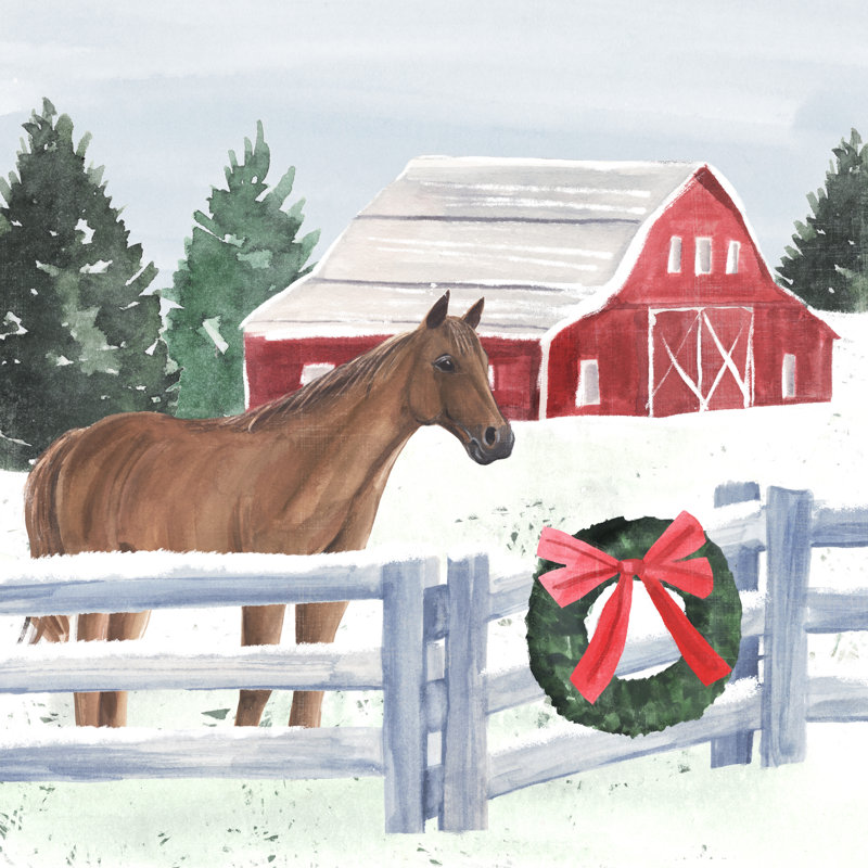 Christmas Farm I by Annie Warren - Wrapped Canvas Painting, 50.8cm H x 50.8cm W