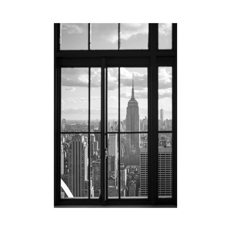 Empire State Building In Black And White by Jan Becke - Print on Canvas, 66.04cm H x 45.72cm W x 1.9cm D, Wrapped Canvas
