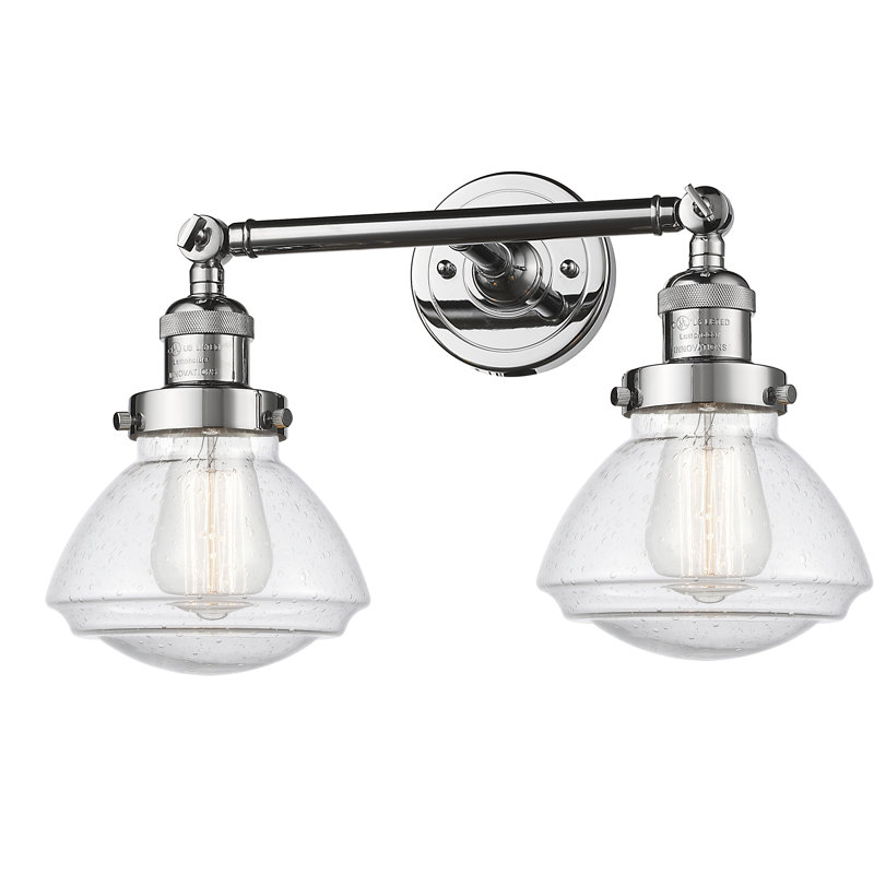 Éclairage pour salle de bain 2 lumières Chesterville, Grainé, Chrome poli, Ampoule non incluse