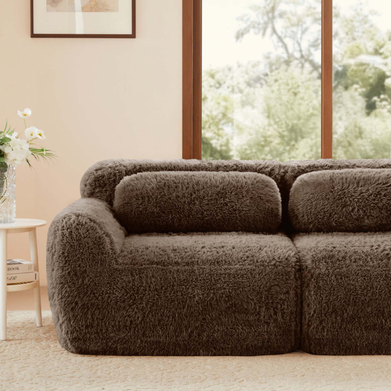 Tissu moelleux doux et moelleux, canapé sans os, conception ergonomique en éponge haute densité 32D, emballage sous vide à compression complète, connexion à boucle libre pour chambre à coucher, bureau, cinéma maison