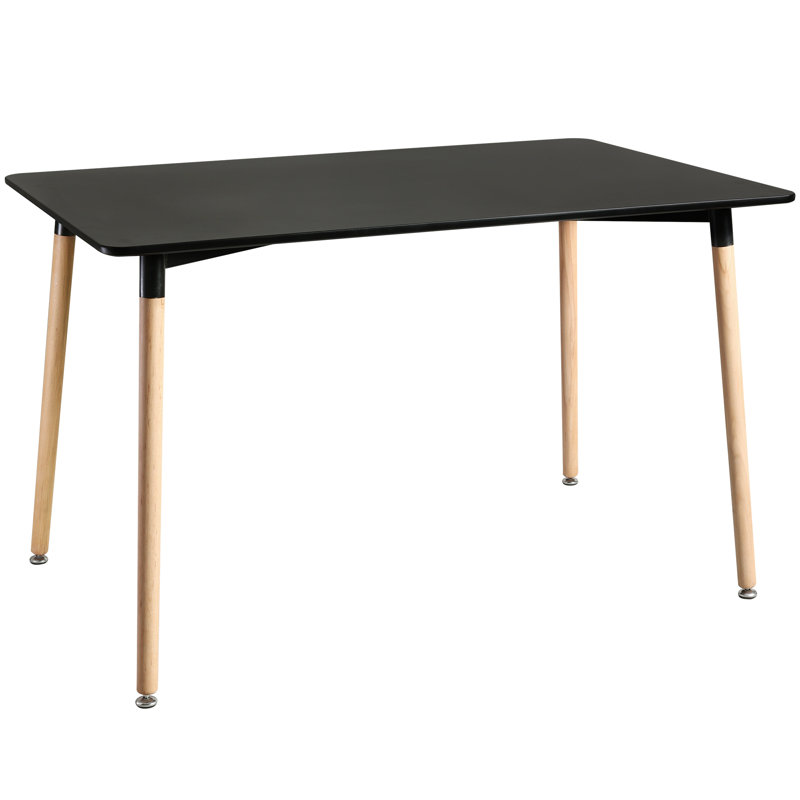 Table de salle à manger de style minimaliste moderne, table de bureau rectangulaire pour le salon de la salle à manger, Noir