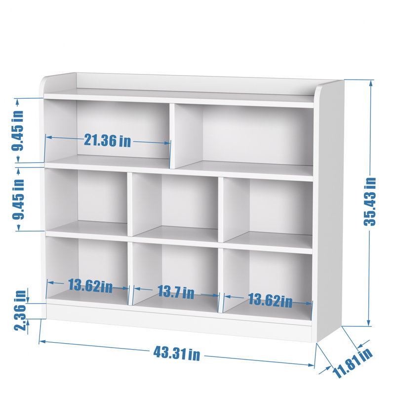 Anelisse Bookshelf, 4-tier Anelisse Kids Bookshelf With Anti-tilt Device,8 Cube Storage Organizer 35.4" Tall Open Shelf Anelisse Book Shelf For Bedroom, Living Room