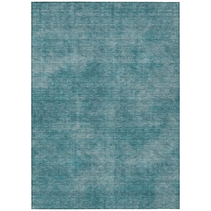 HomeRoots 3' X 5' Teal Blue Washable Indoor Outdoor Area Rug