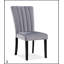 Ensemble de salle à manger 6 pièces contemporain avec table rectangulaire en faux marbre, chaises et banc rembourrés noirs, capitonnage, fabrication en bois massif