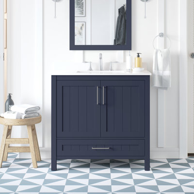 Meuble-lavabo simple OVE Decors Kansas de 36 po au fini bleu minuit