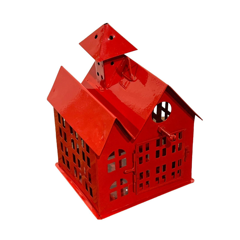 Small Fire House Bird House Red
