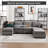 Upholstered U-Shaped Sectional Right Hand Facing-1489468271