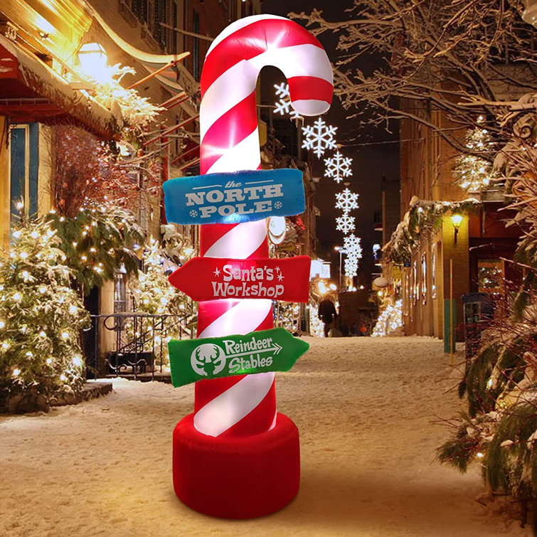 The Holiday Aisle® Christmas Candy Canes Stacking Signs Inflatable