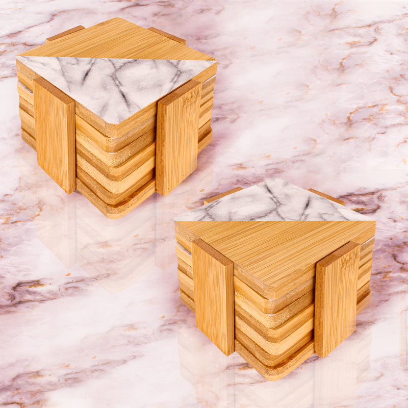 BergHOFF Bamboo 14pc Coasters Set, Square