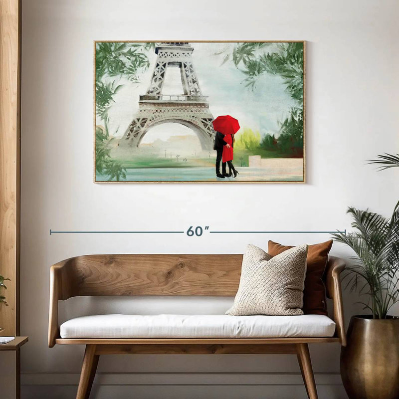 Romance tropicale à Paris, Cadre flottant en bois naturel, 43 po x 29 po