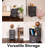 Decorative Storage Shelf w/Removable Bins, Handles, and Wheels – Organize Files
