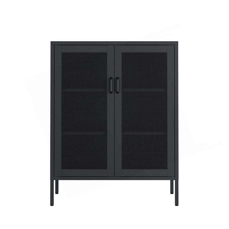 Amelia 32" Metal Accent Cabinet, Black