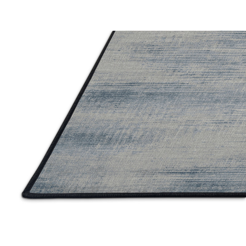 Machine Washable Abstract Gray Area Rug, Square 7'