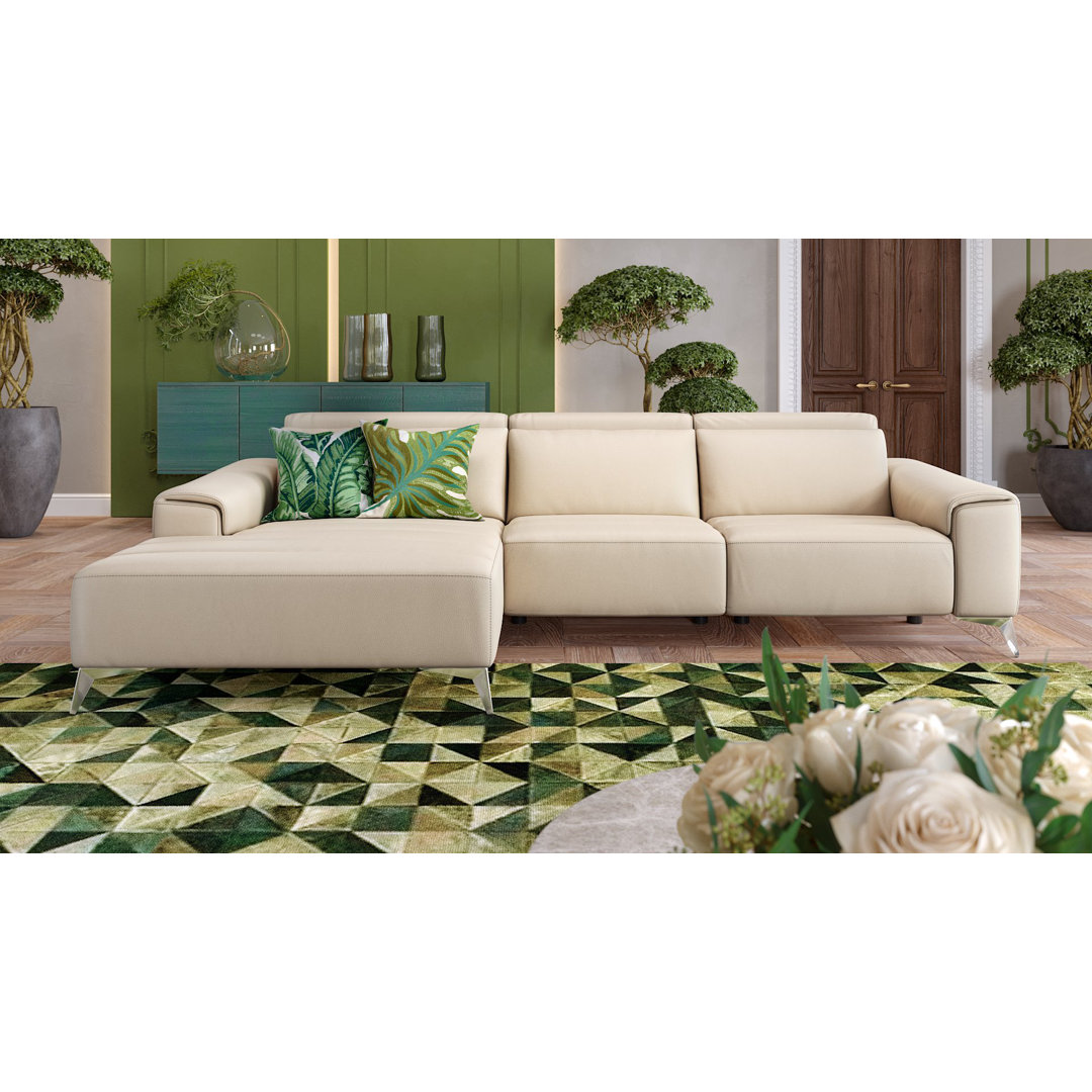 Perspections Leder Ecksofa Cucuta Gelb Links mit Funktionen