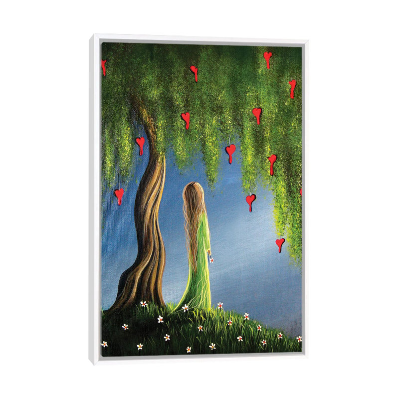 Night Of The Bleeding Hearts II by Moonlight Art Parlour - Print on Canvas, 66.04 cm H x 45.72 cm W, White Framed