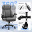 Fauteuil de bureau ergonomique en similicuir à haut dossier avec inclinaison à 120 ° et accoudoirs rabattables -573606481