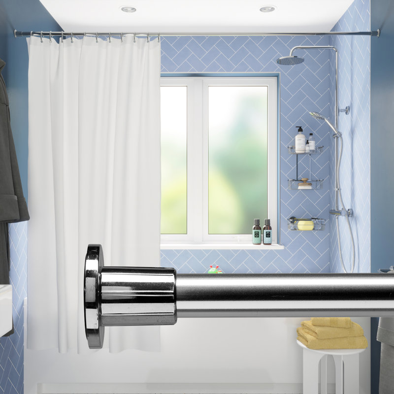 260cm Straight Tension Shower Curtain Pole, Chrome