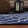 Rodgers Hand Woven Flat Weave Wool/Cotton Geometric Rug in Blue/Ivory
