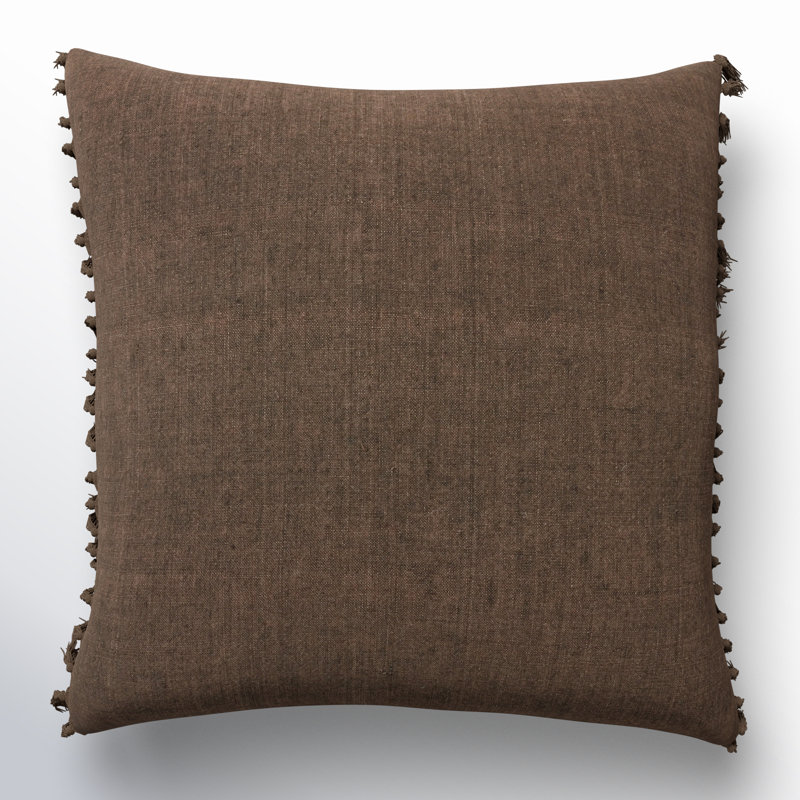 Sharron Square 100% Linen Pillow, Pillow Cover Only - No Insert, Pinecone
