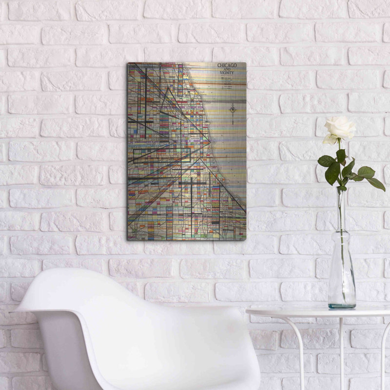 "Carte moderne de Chicago" par Nikki Galapon, H 24 po x l 16 po