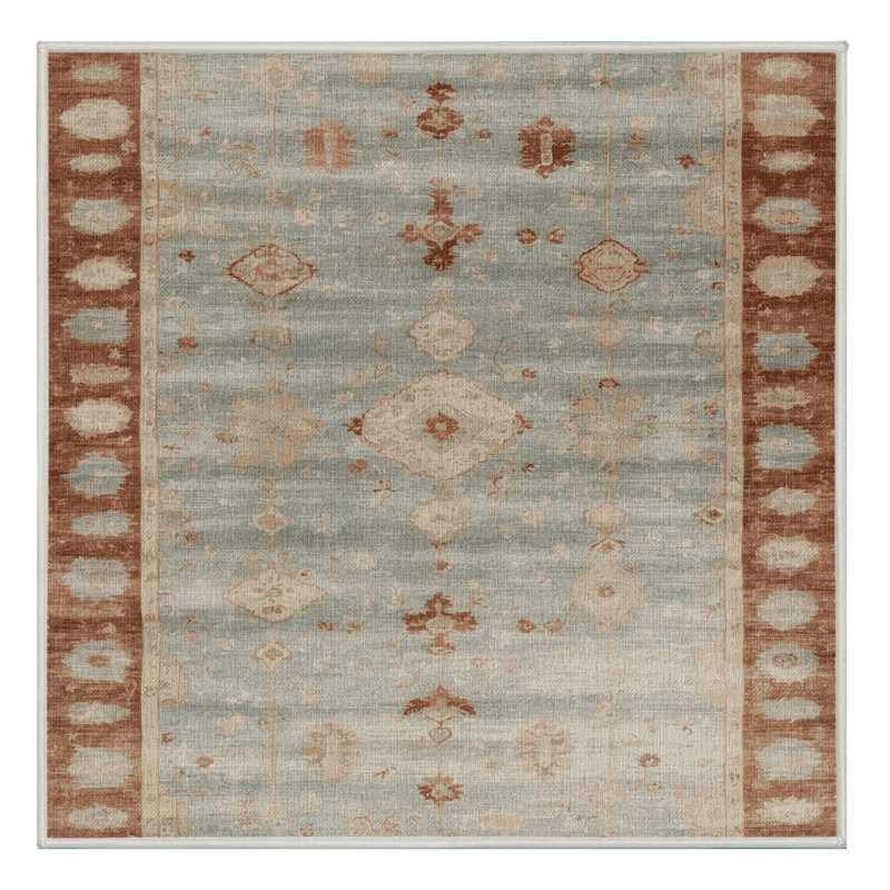 Tapis beige surteint lavable à la machine, Carré 7 pi
