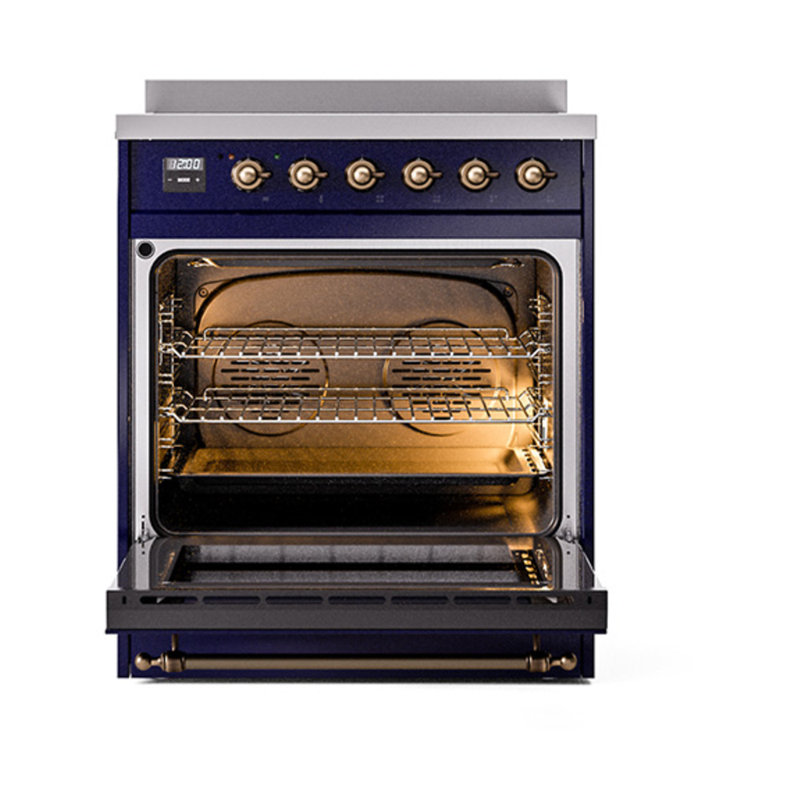 ILVE Nostalgie II Noblesse 30 po à induction, Bleu minuit / bronze