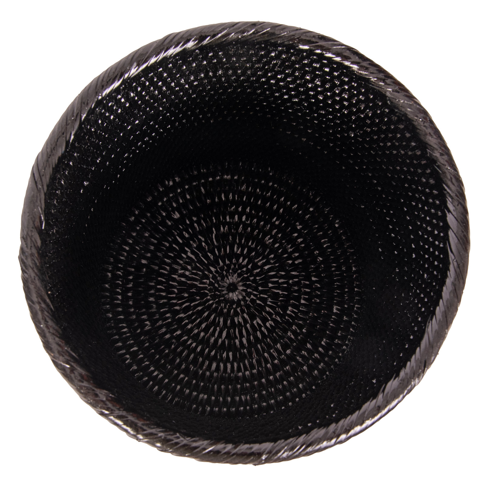 Rael 1.74gal Wicker Waste Basket, Tudor Black