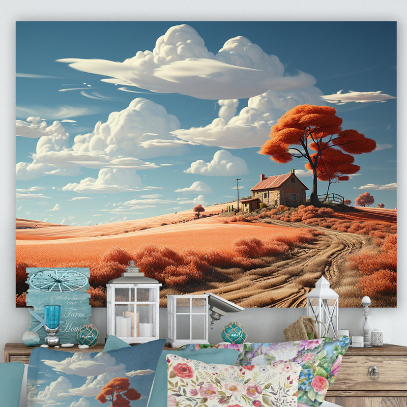Dreamy Farm Hues Landscape, H 12 po x l 20 po x P 1 po, Toile tendue