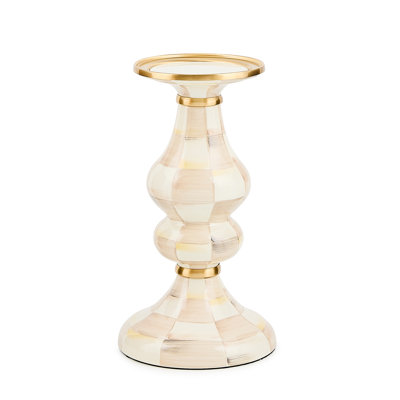 Mocha Check Pillar Candlestick