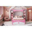 Lit en bois en forme de château avec tablette de rangement, lit plateforme Dreamy