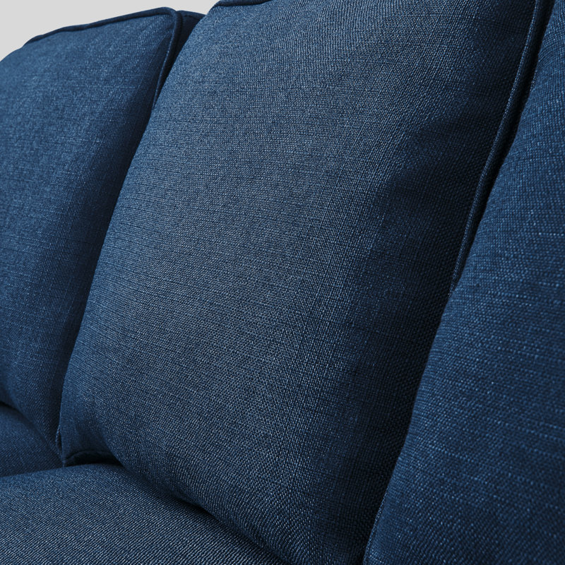 Canapé modulaire réversible avec méridienne Serta Harmon, Bleu marine, Accoudoirs carrés