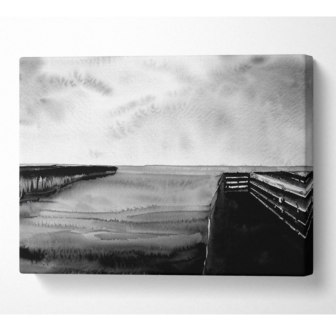 Tranquil Pier B N W - Kunstdrucke auf Leinwand