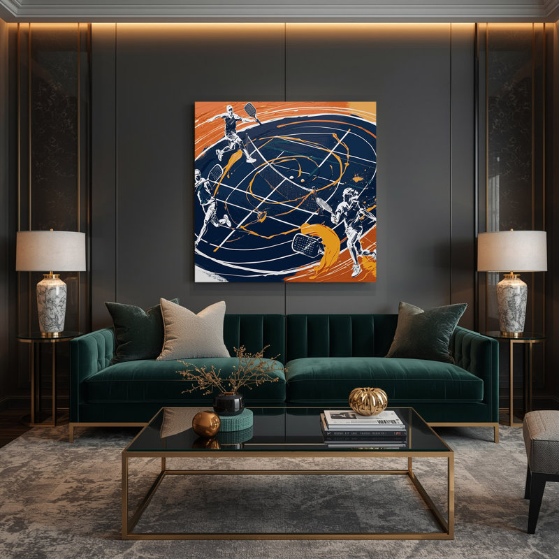 Art mural sur toile bleu, H 32 po x l 32 po