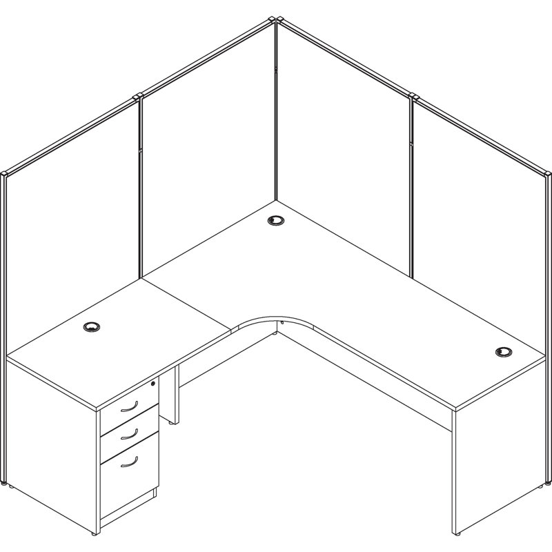 Cherry Laminate 29.5'' H Desk Return with PVC Edges